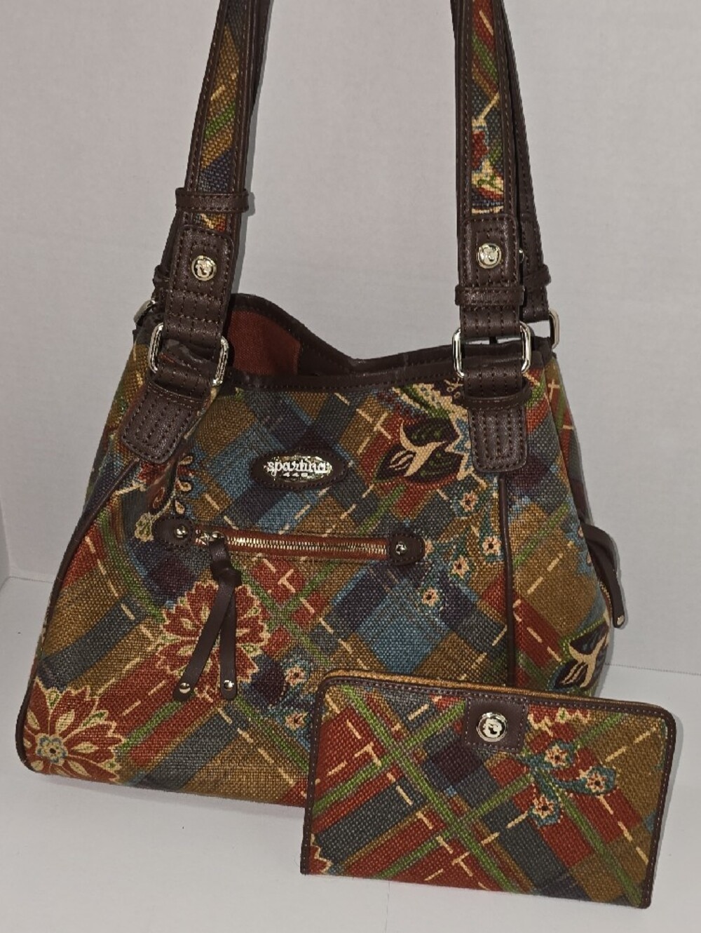 Spartina 449 Multicolor Gracie Woven Plaid Continental Wallet - Picture 10 of 13